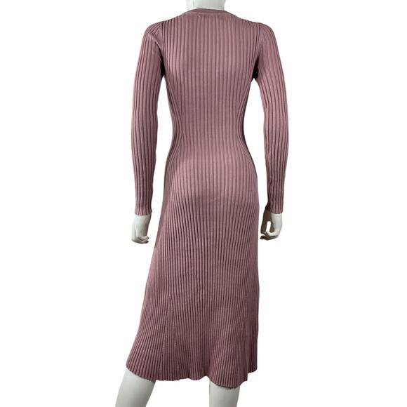 Hatch 'The Eliana' Pink Viscose Rib Sweater Dress Size 0 - Picture 3 of 4